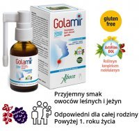 Aboca, Golamir 2ACT, spray bezalkoholowy na ból gardła od 1 roku życia o smaku jeżyny i owoców leśnych, 30ml