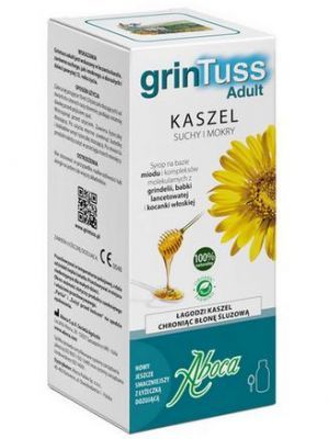 Aboca, GrinTuss Syrop dla dorosłych na suchy i mokry kaszel, 128 g
