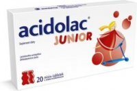 Acidolac Junior 20 misiotabletek o smaku truskawkowym dla dzieci powyżej 3 roku życia