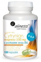 Aliness, Cytrynian magnezu 100mg z potasem oraz witamina B6, , 100 kapsułek