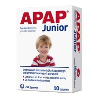 Apap Junior, dla dzieci od 4 lat, granulat 250mg, 10 saszetek