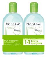 Bioderma, Sebium H2O, antybakteryjny płyn micelarny duopak, 2x500ml