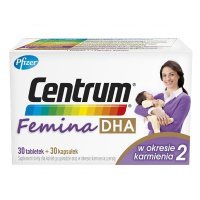 Centrum Femina 2 DHA, w okresie karmienia, 30 tabletek + 30 kapsułek