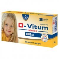 D-Vitum 1000 j.m., witamina D dla dzieci po 1 roku, 36 kapsułek twist-off