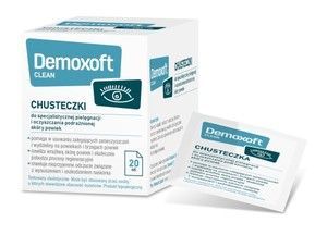 Demoxoft Clean, chusteczki do specjalistycznej pielęgnacji i oczyszczania powiek, 20 sztuk