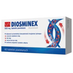 Diosminex 500 mg, ulga dla obołaych nóg, 60 tabletek