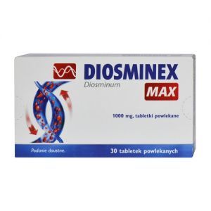 Diosminex Max 1000mg, ulga dla obolałych nóg,  30 tabletek