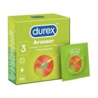 Durex Arouser, Prezerwatywy nawilżane i prążkowane, 3 sztuki