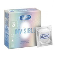 Durex Invisible, Prezerwatywy dodatkowo nawilżane, 3 sztuki