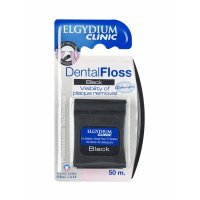 Elgydium, Clinic DentalFloss Black nić dentystyczna z chlorheksydyną, długość 50 m