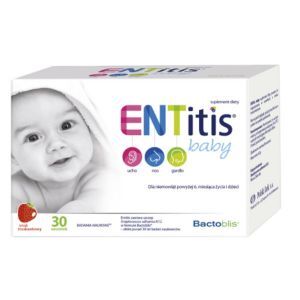 ENTitis Baby, dla niemowląt powyżej 6 miesiąca życia i dzieci,  smak truskawkowy, 30 saszetek
