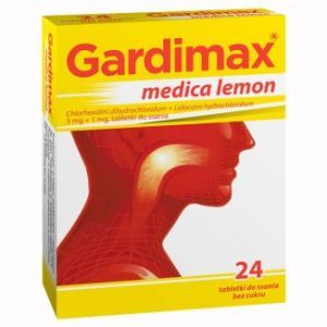 Gardimax medica lemon, bez cukru, 24 tabletki do ssania