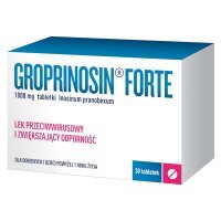 Groprinosin Forte 1000 mg, lek przeciwwirusowy i zwiększający odporność,  30 tabletek