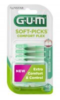 Gum Sunstar, Soft-Picks Comfort Flex Gumowa szczoteczka międzyzebowa, 40 sztuk