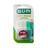 Gum Sunstar, Soft-Picks Original Regular/Medium Elastyczne wykałaczki z delikatną, gumową końcówką, 50 sztuk
