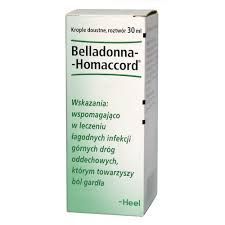 Heel,  Belladonna - Homaccord, łagodzi infekcje dróg oddechowych z towarzyszącym bólem gardła, krople, 30 ml