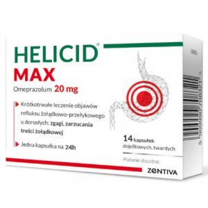 Helicid MAX 20 mg, 14 kapsułek dojelitowych twardych