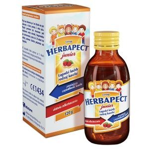Herbapect Junior, syrop dla dzieci powyżej 3 lat, smak malinowy,120g