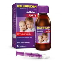 Ibuprom Dla Dzieci Forte 200mg/5ml, zawiesina doustna, od 3 miesiąca życia, smak truskawkowy, 150ml