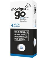 Maxigra Go 25 mg (Sildenafil), na zaburzenia erekcji, 4 tabletek powlekanych