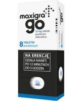 Maxigra Go 25 mg (Sildenafil), na zaburzenia erekcji, 8 tabletek powlekanych