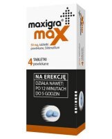 Maxigra Max 50 mg (Sildenafil), na zaburzenia erekcji 4 tabletki