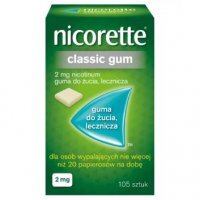 Nicorette Classic 2 mg, 105 sztuk gum do żucia
