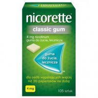 Nicorette Classic guma do żucia 4mg, 105sztuk