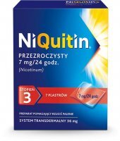 Niquitin przezroczysty system transdermalny 7mg/24h - 7 plastrów pomagających rzucić palenie