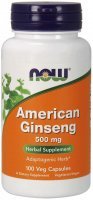 Now Foods, American Ginseng - żeńszeń amerykański, 100 kapsułek