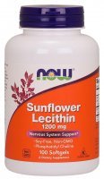 Now Foods, Sunflower Lecithin 1200 mg, lecytyna słonecznikowa, Non-GMO, 100 kapsułek miękkich