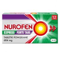 Nurofen Express Forte Tabs, na ból i gorączkę, 12 tabletek powlekanych