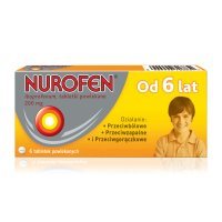 Nurofen, tabletki, dla dzieci od 6 lat, 200mg, 6 tabletek