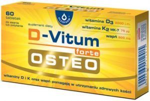 Oleofarm, D-Vitum Forte Osteo, 60 tabletek do ssania lub połykania o smaku cytrynowym