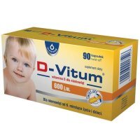 Oleofarm, D-Vitum witamina D dla niemowląt 600 j.m., 90 kapsułek twist off