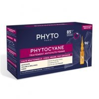 Phyto, Phytocyane Kuracja przeciw wypadaniu włosów dla kobiet - reakcyjne wypadanie włosów, 12 ampułek po 5ml