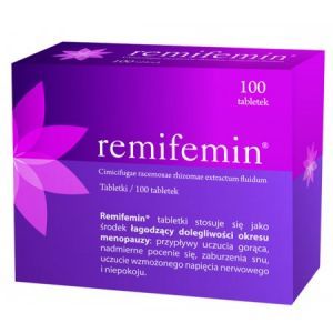 Remifemin - na łagodzenie objawów menopauzy, 100 tabletek
