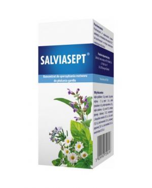 Salviasept koncentrat o działaniu przeciwzapalnym do płukania gardła, 38ml