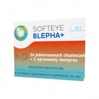 Softeye Belpha +, chusteczki okulistyczne, 14 sztuk + ogrzewalny kompres na oko, 1 sztuka