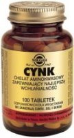 Solgar, Cynk chelat aminokwasowy, 100 tabletek