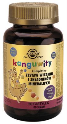 Solgar, Kanguwity witaminy i minerały smak jagodowy, 60 pastylek do ssania