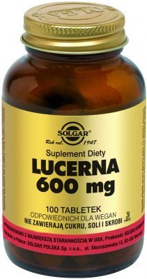 SOLGAR, Lucerna 600 mg, 100 tabletek