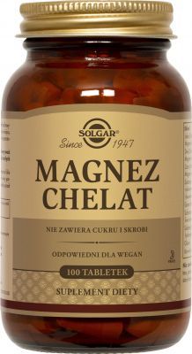 Solgar, Magnez chelat aminokwasowy, 100 tabletek