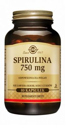 Solgar, Spirulina 750 mg, 80 kapsułek