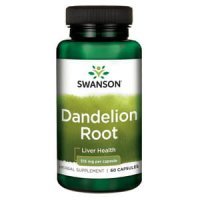 Swanson, Dandelion (Mniszek lekarski) 515mg - na nadmiar wody i  oczyszczenie organizmu, 60 kapsułek