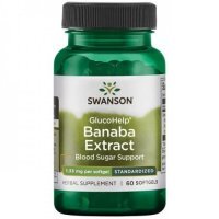 Swanson, GlucoHelp - Ekstrakt z liści banaba, 60 kapsułek