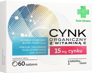 Świat Zdrowia, Cynk organiczny z witaminą C, 60 tabletek