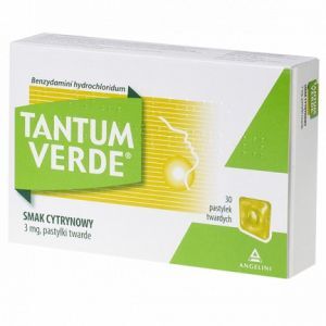 Tantum Verde 3 mg, smak cytrynowy, 30 pastylek twardych