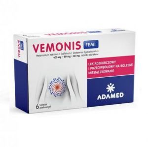 Vemonis Femi - na bóle miesiączkowe, 6 tabletek