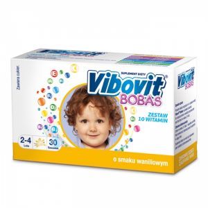 Vibovit Bobas, dla dzieci w wieku od 2 do 4 lat, smak waniliowy, 30 saszetek